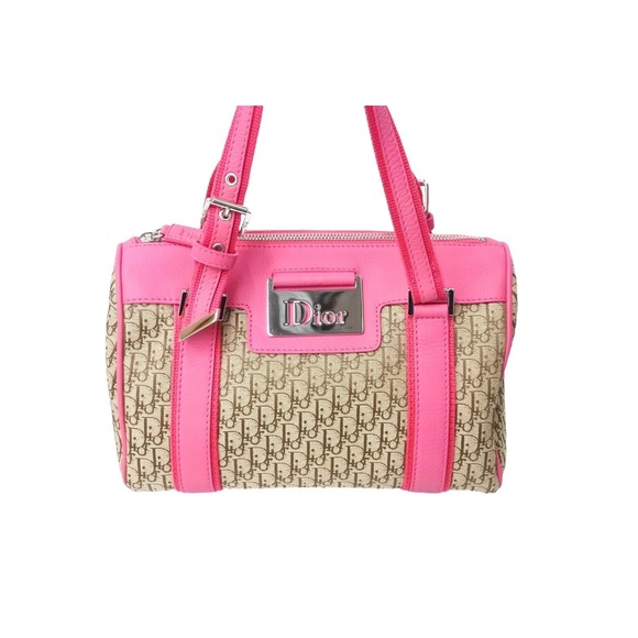 Christian Dior Trotter Handbag Leather Pink Beige - Picture 2 of 10